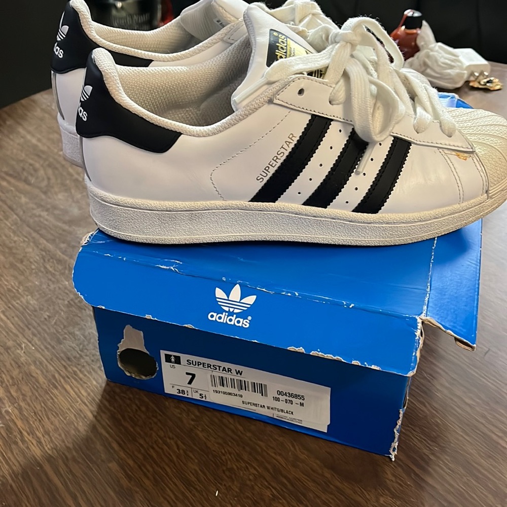 ADIDAS WOMEN'S ORIGINALS SUPERSTAR W SHOES, used in original box